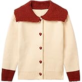 Mud Kingdom Girls Knit Cardigan Sweater with Wide Collar Long Sleeve Open Front Sweater for Fall Winter 4T - Size 12