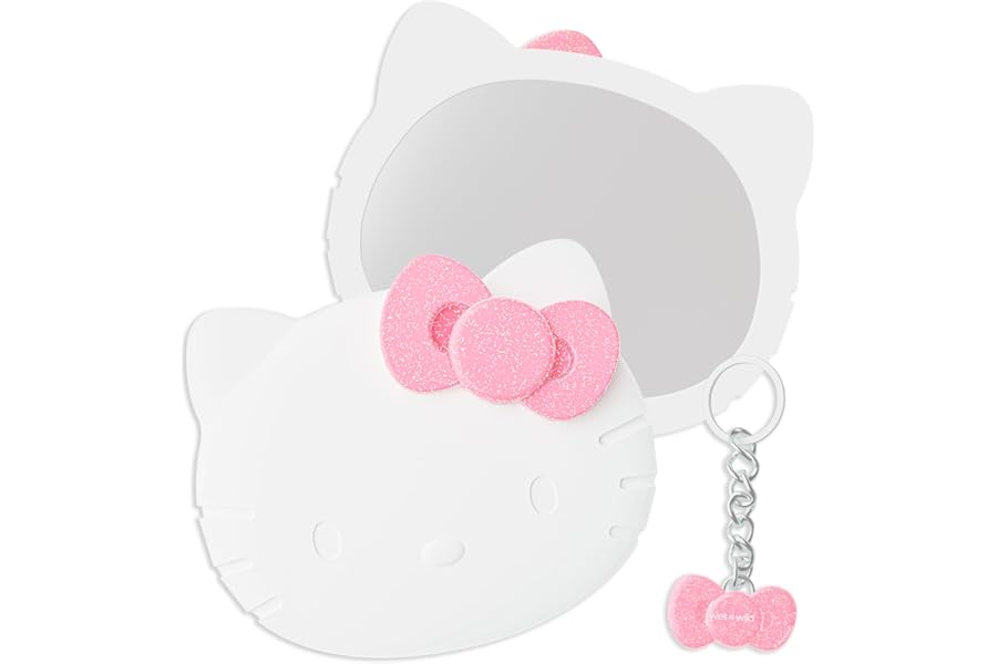 wet n wild Hello Kitty Collection, Mirror & Pink Bow Keychain Duo, Comfort-Grip Handle, Versatile & Portable Hand Mirror
