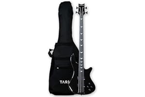 GSTYLE 4 String Black Fretless Electric Bass, Bolt-on Maple Neck, Poplar Body