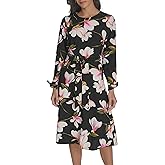Halston Womens 3/4 Sleeve High Neckline Printed Mini Dress