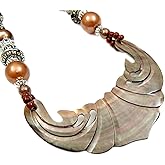 Swimmi Mother of Pearl Shell Pendant Beads Necklace Carved in Bat Fashion Handmade Women Men Jewelry BA040-N