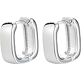 925 Sterling Silver Earrings for Women, Trendy Small Hoop Earring, Silver Hypoallergenic Earrings Small Thick Hoops Earrings for Jewelry Gifts