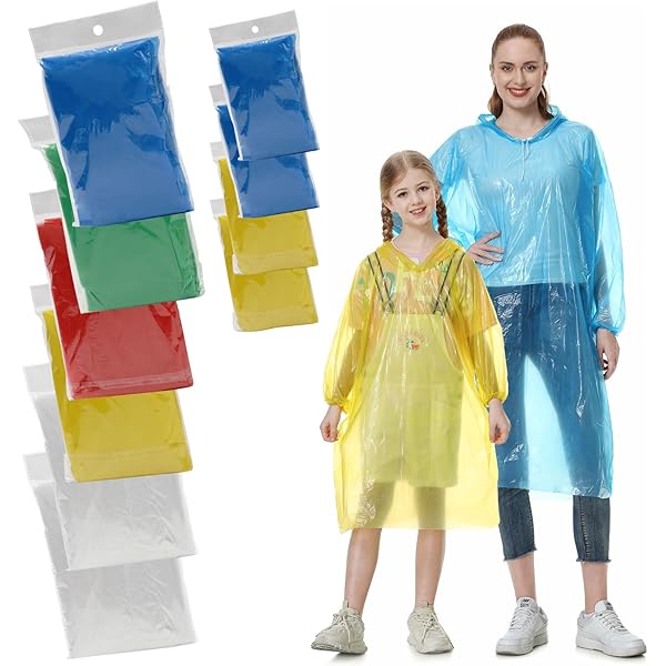 10 Pièces Jetable Poncho Anti Pluie À Capuche, Pe Transparent Cape De - 11