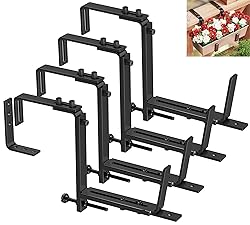 Y&M 4 Pcs Deck Railing Adjustable Planter Box