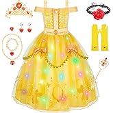Meland Princess Dress for Girls - Light Up Princess Costume for Toddler Dress Up, Halloween Costumes for Girl 3-10 Years Old