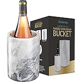 Homeries Marble Wine Chiller Bucket - Wine & Champagne Cooler for Parties, Dinner – Keep Wine & Beverages Cold, Wine Chillers for Bottles – Holds Any 750ml Bottle - Ideal Gift for Wine Enthusiasts
