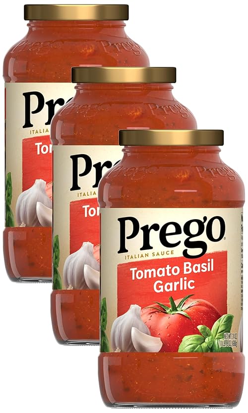 Prego Italian Tomato Sauce with Basil & Garlic, 24 oz Jar (Pack of 3)
