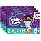 White Cloud Ultra Comfort Diapers, Size 7, 41+lbs, 4 Packs of 20 = 80 Diapers
