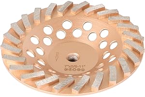 kimllier 7 Inch Concrete Grinding Wheels 24 Turbo Diamond Segments 5/8 Inch -11 Arbor Diamond Grinding Wheel Fit for Concrete and Masonry