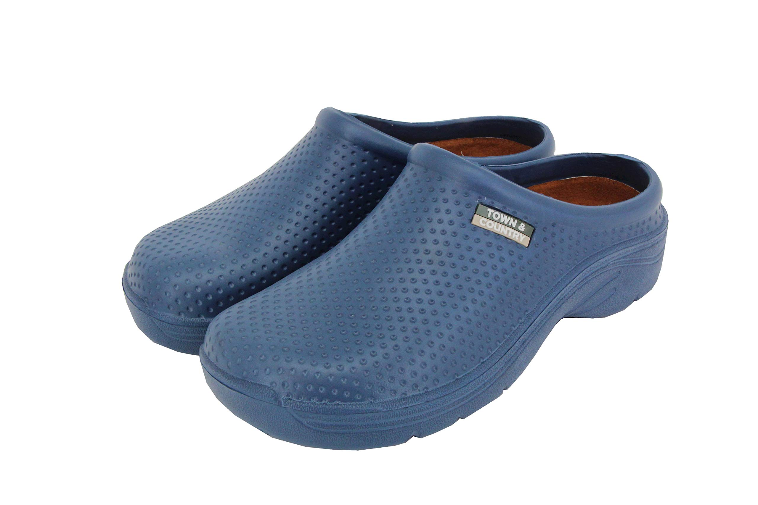 Town & Country TFW6595 Super Soft Cloggies Lightweight with Cushioned Insole (9 UK, Navy Dots)