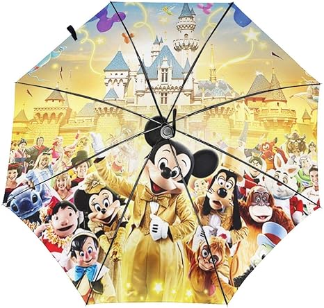 Amazon Co Jp ディズニーランド9 折りたたみ傘 軽量 晴雨兼用 耐風構造 Upf50 Uvカット 日傘 100遮光 遮熱 高耐久度 超撥水 梅雨対策 97cm広さ 8本傘骨 折り畳み傘 ケース 収納ポーチ付き ホーム キッチン