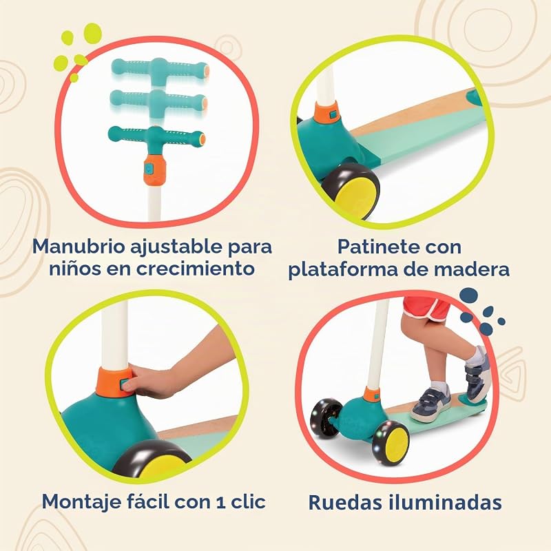 Scooter Fun, Patinete Infantil de 3 Ruedas con Luces — foto 3 de 8