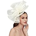 RZTA Women's Fascinators Hat for Women Tea Party Headband Wedding Cocktail Flower Mesh Feathers Hair Clip