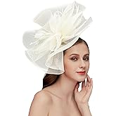 RZTA Women's Fascinators Hat for Women Tea Party Headband Wedding Cocktail Flower Mesh Feathers Hair Clip