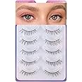 Lashes Eyelashes Natural Look, False Wispy Look 5 Pairs Soft Faux Mink 3D 6D Volume Fluffy Frihappy Fake #17-Understated