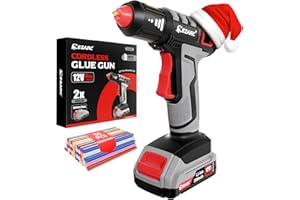 EZARC Cordless Hot Glue Gun, 15s Fast Heating 12V Mini Glue Gun for DIY Crafts, Home Repairs, School Projects, Decorations, with 50 Glue Sticks (30 Clear & 20 Colored)