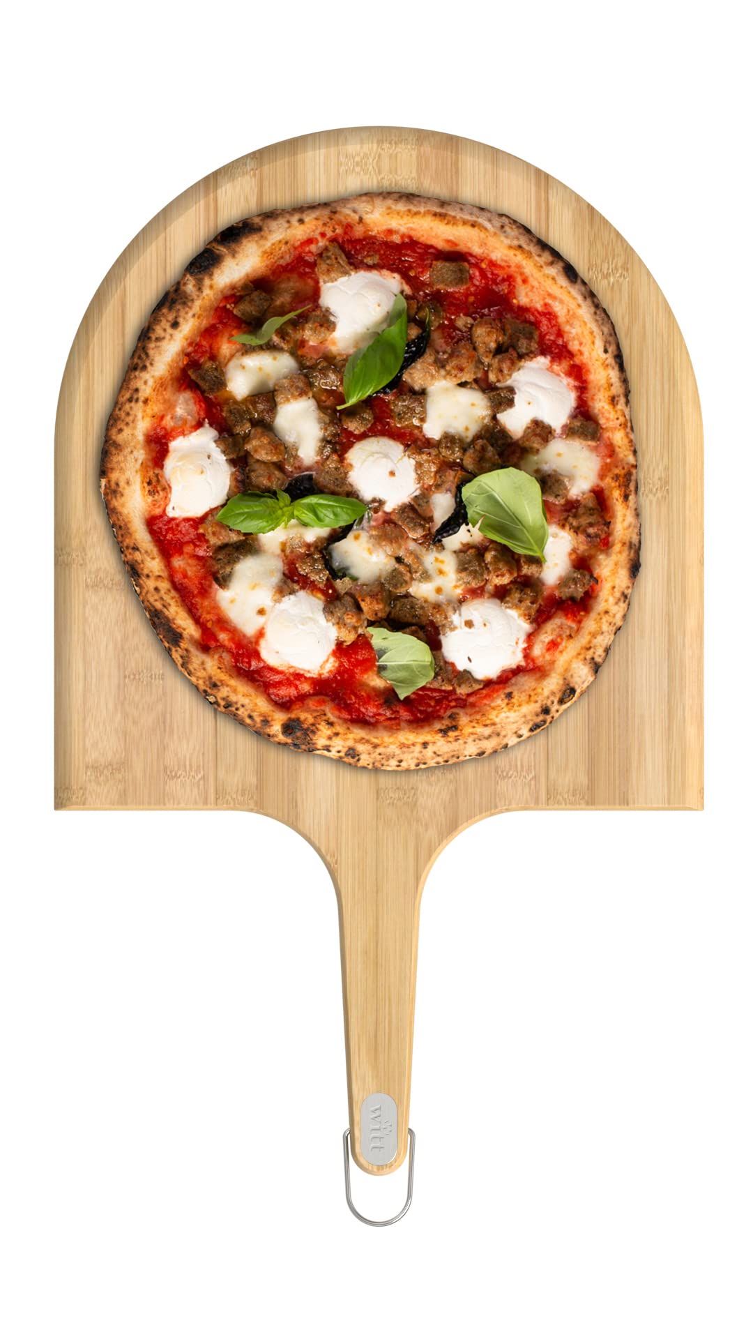 Witt Wooden Pizza Peel 14 Inch – Premium Wood Pizza Paddle & Cutting Board for Oven, Baking & Serving, Pizza Tools & Kitchen Accessories