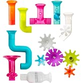 Boon Bundle Baby and Toddler Bath Toys - Includes Boon Pipes, Cogs, and Tubes Bathtub Toys - Toddler Sensory Toys - Multicolored - 13 Count - Ages 12 Months and Up