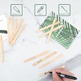KINGLAKE 50Pcs Wooden Plant Labels with Marker Pen 11.4x1cm Birch Wood Tags view 3