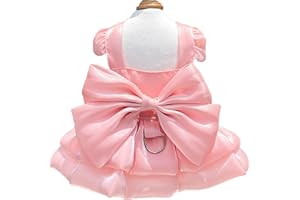 JUOMIIEL Dog Dress for Small Girl Dogs Cat Dresses for Cats Only Pink Pet Dresses with Bow Decor Cute Summer Girl Dog Skirts,Sleeveless Small Chihuahua Yorkie Clothes