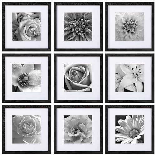 eletecpro 12x12 Picture Frames Set of 9 Classic Gallery Wall Frame Set ...
