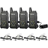 Retevis RT22S 2 Way Radios Rechargeable Walkie Talkies Long Range 22 Channel Display Lock with Earpieces Emergency Alarm Sign