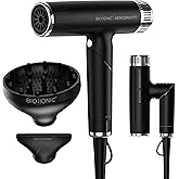 Bio Ionic AeroGravity Featherlight Hair Dryer, Foldable Handle, Reduces Frizz &amp; Static, Compact, Ultra-Lightweight Blow Dryer, Dual Voltage, Includes Diffuser &amp; Concentrator Nozzle, Travel Essentials