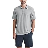 ODODOS Men's Performance Polo - odSTRATUM Tech Short Sleeve Golf T-Shirts Ultra Soft Moisture Wicking UPF 50+ Casual Tops