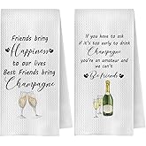 OVAcational Champagne Gifts Kitchen Towels Set of 2,Funny Champagne Friend Gift Hand Towel for Bathroom Kitchen,Gift for Champagnes Lover,Housewarming Gifts,16x24 Inches