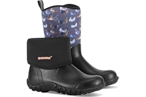 Showave Women’s Garden Boots Rubber Rain Boots For Women Waterproof Mud Boot Gardening Yard Boot For Farming Working Outdoor