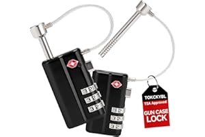TOKCKYBL Professional Gun Case Lock TSA Approved – Heavy-Duty, Cut-Resistant & Child-Safe Security Padlock for Firearms, Pistols, Rifle Cases, and Travel Luggage