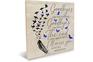 MUKJYUYI in Loving Memory Wooden Sign Memorial Gift, Loss Of Loved One Wooden Sign Keepsake Desk Wall Decor 6.2 X 6.2 Inches