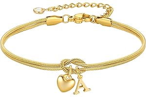 M MOOHAM Initial Knot Bracelets for Women - 18K Gold Plated Initial Knot Bracelets for Women Teen Girls, Trendy Letter A-Z Love Charm Bracelet Dainty Jewelry Womens Bridesmaid Birthday Gifts