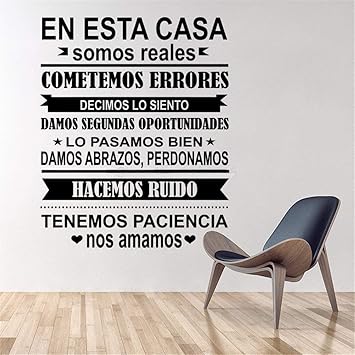 Pegatina De Pared Spanish En Esta Casa Reglas De La Casa Citas
