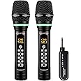 Sound Town 100-Channel UHF Rechargeable Wireless Handheld Microphone System with Built-in Effects, 1/4" Mini Portable Receiver for Karaoke, Events, Church, Meetings (SWM01-U2HH)