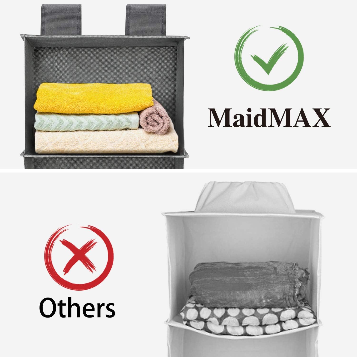 Gris Toallas MaidMAX Organizador de Armario de 6 Niveles Estantería