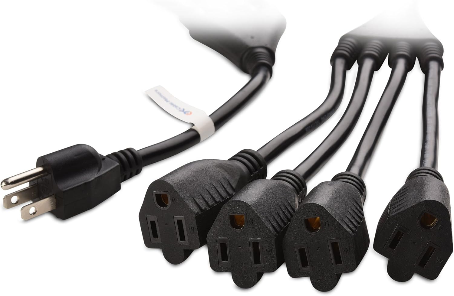 Cable Matters 2-Pack 4 Outlet Power Splitter Cord (Power Cord Splitter) 1.5 Feet: Home Audio & Theater