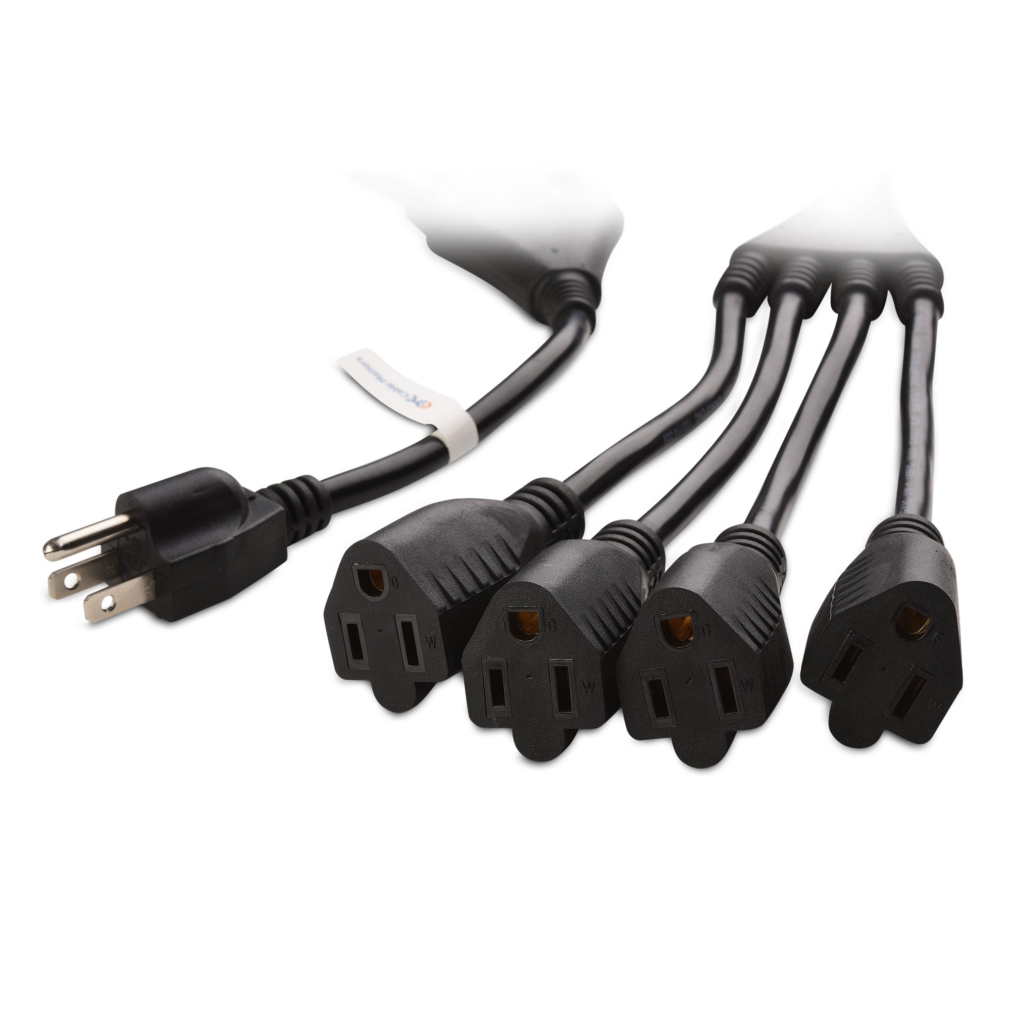 Cable Matters 2Pack 4 Outlet Power Splitter Cord (Power Cord Splitter