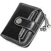 GOIACII RFID Women's Wallet Cute Small Credit Card Holder Ladies Coin Pouch Leather Black