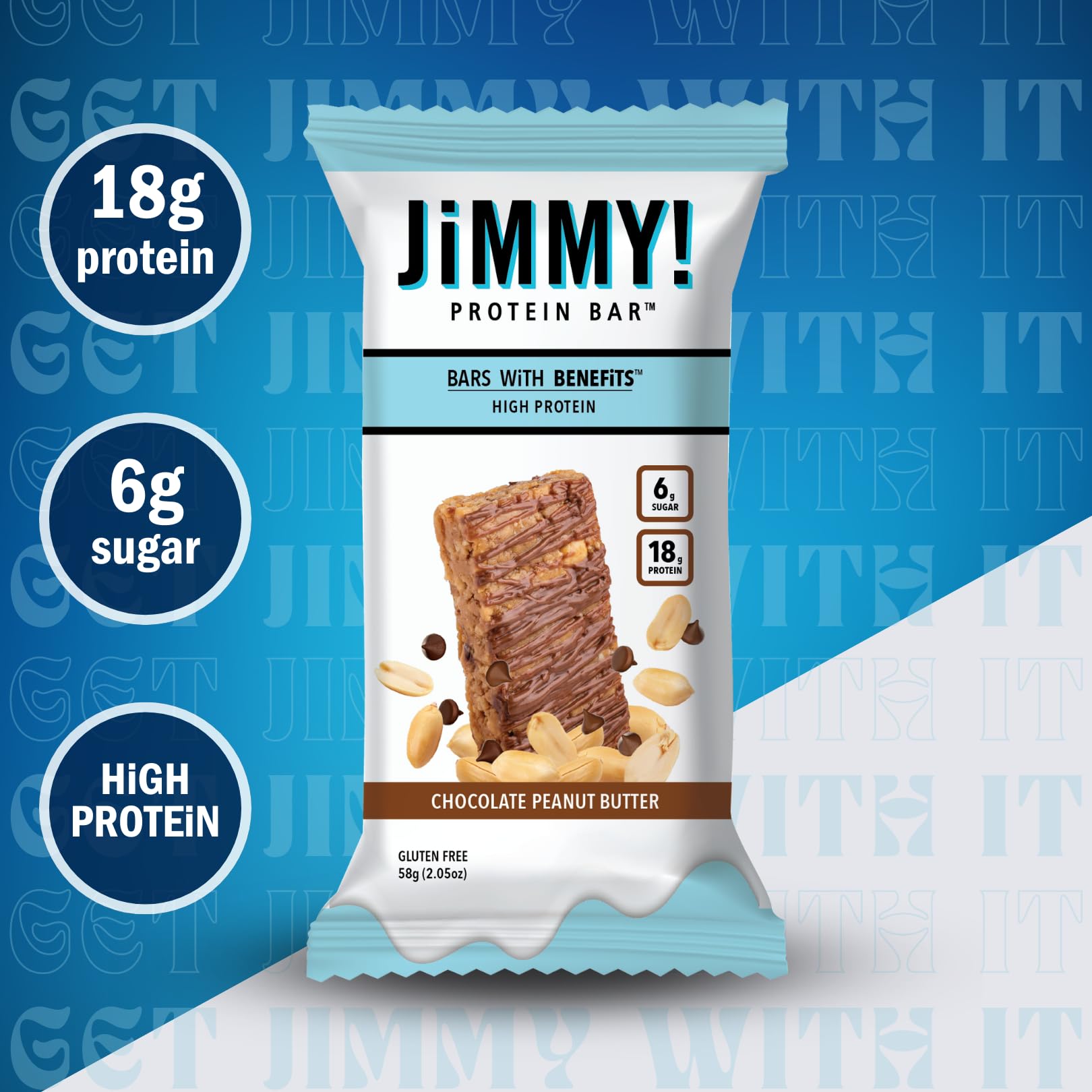 Functional Protein Bars - High-Performance Energy Snacks with Caffeine - Low Sugar & Non-GMO - Gluten Free Protein Bars for Workout, Travel & Energy Boosting | Chocolate Peanut Butter - 12 Count