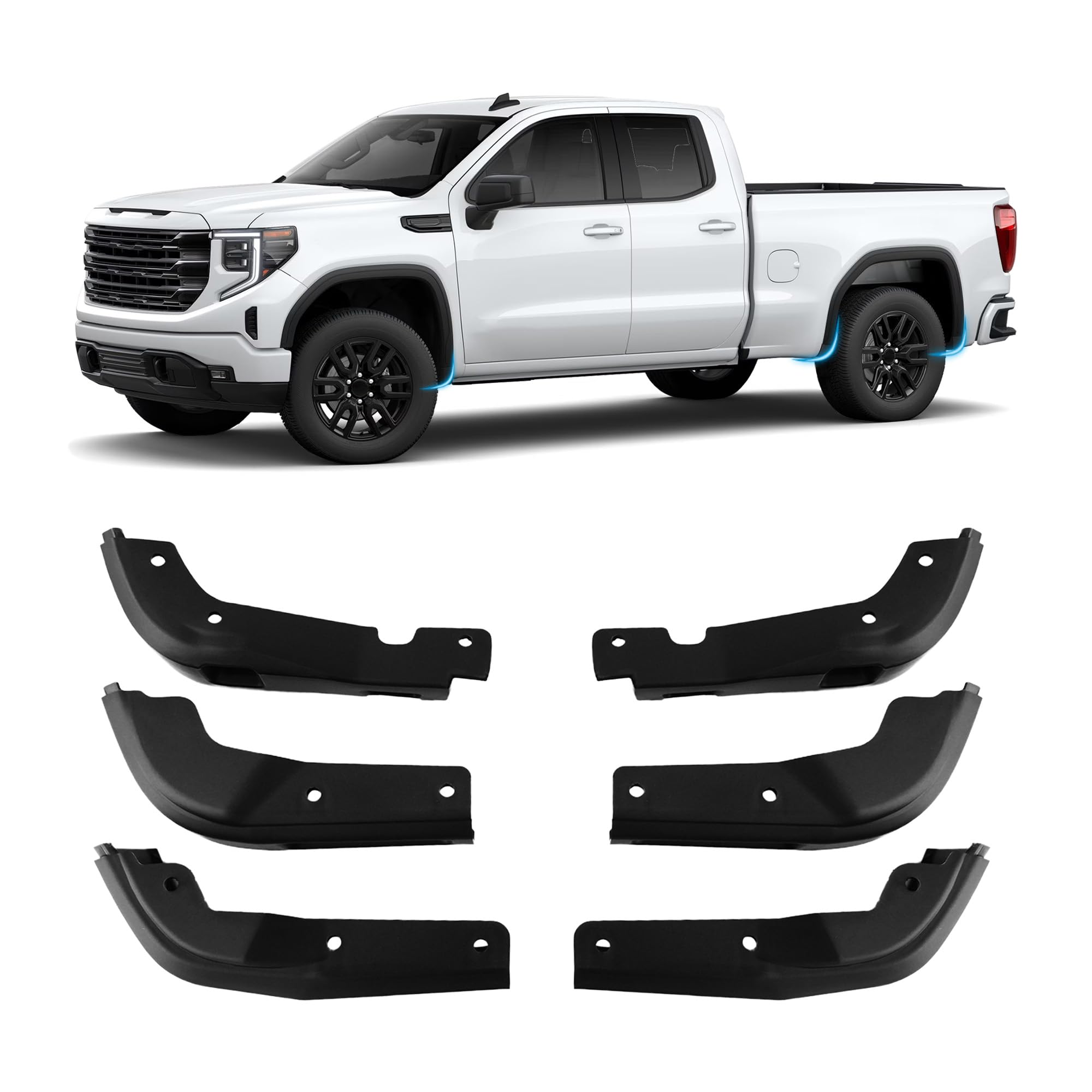 Photo 1 of AUCERAMIC Front & Rear Mud Flap Delete Fit for 2019-2025 GMC Sierra 1500 2WD 4WD (Not for AT4X)