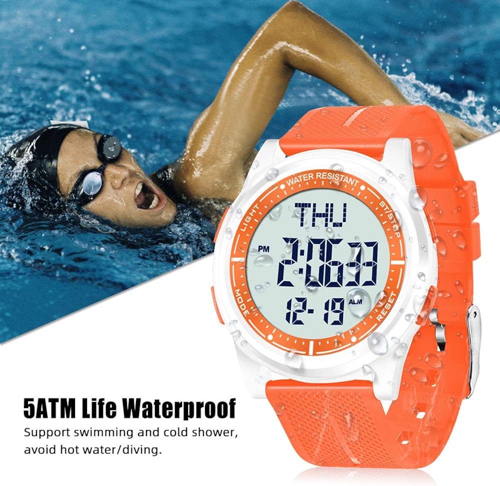 WIFORT Women Digital Sports Watch Ultra-Thin and Wide Angle Vision Design, 5ATM Swimming Waterproof - Image 3