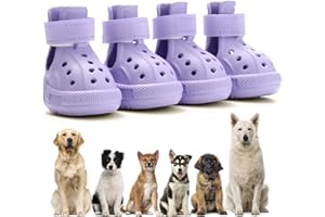 UGRASEA Dog Shoes for Hot Pavement,Non-Slip Waterproof Breathable Easy to Clean Put On and Take Off Dog Boots,Paw Protector for Hot Summer Roads Winter Snow (Purple, Size 10:(2.95"x3.54")(L*W))
