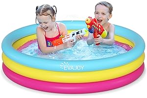Evajoy 58'' x 13'' Inflatable Kiddie Pool for Kids, Large Dog Pool, Family Backyard and Garden Center
