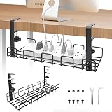 SEGNAYEN Under Desk Cable Management Tray No Drill Metal Wire Organizer Clamp view 1