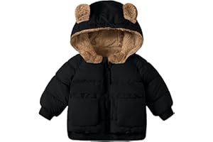 TUONROAD Baby Girls Coats for 6 Months-5 Years Toddlers Boy Winter Jacket Warm Bear Hooded Outdoor Coats Size 5