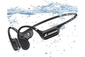 SAMVEK Swimming Headphones, Bone Conduction Headphones, 5.4 Bluetooth wireless open Earphones Sports,IP68 Waterproof Headphone Built-in 32GB MP3 Player,swimming headphone underwater for Running, Cycling