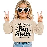BOUTIKOME Toddler Promoted to Big Sister Sweatshirt Baby Girl Big Sis Pullover Crewneck Shirts Fall Top Announcement Clothes