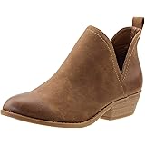 FLYFUPPY Womens Ankle Boots Closed Toe Cutout Low Heels Booties
