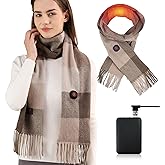 Auccipal Heated Scarf for Women Winter, Rechargeable Heated Neck Wrap with 5000mAh Power Bank, Electric Heating Pad for Warmth, Neck Pain Relief